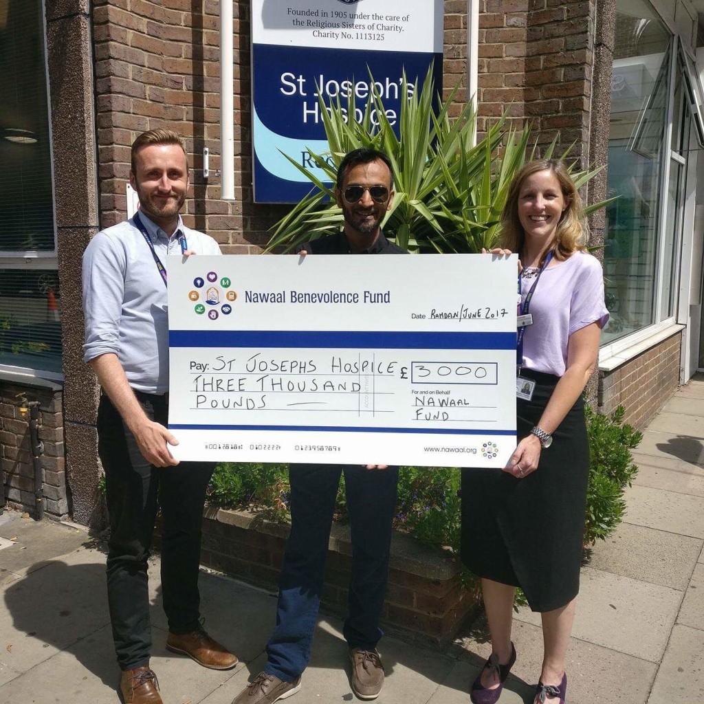 During the holy month of Ramadan 2017 (June 2017) the Muslim community raised over £3000 for St Josephs Hospice