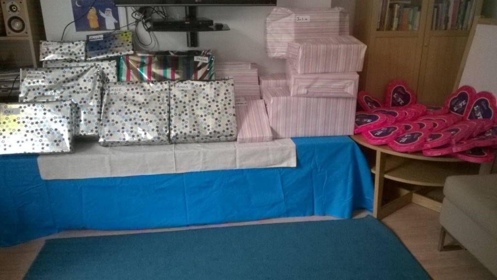 Gifts brought for every child living at all DV shelters across Hackney (approx 50 children) in August 2015