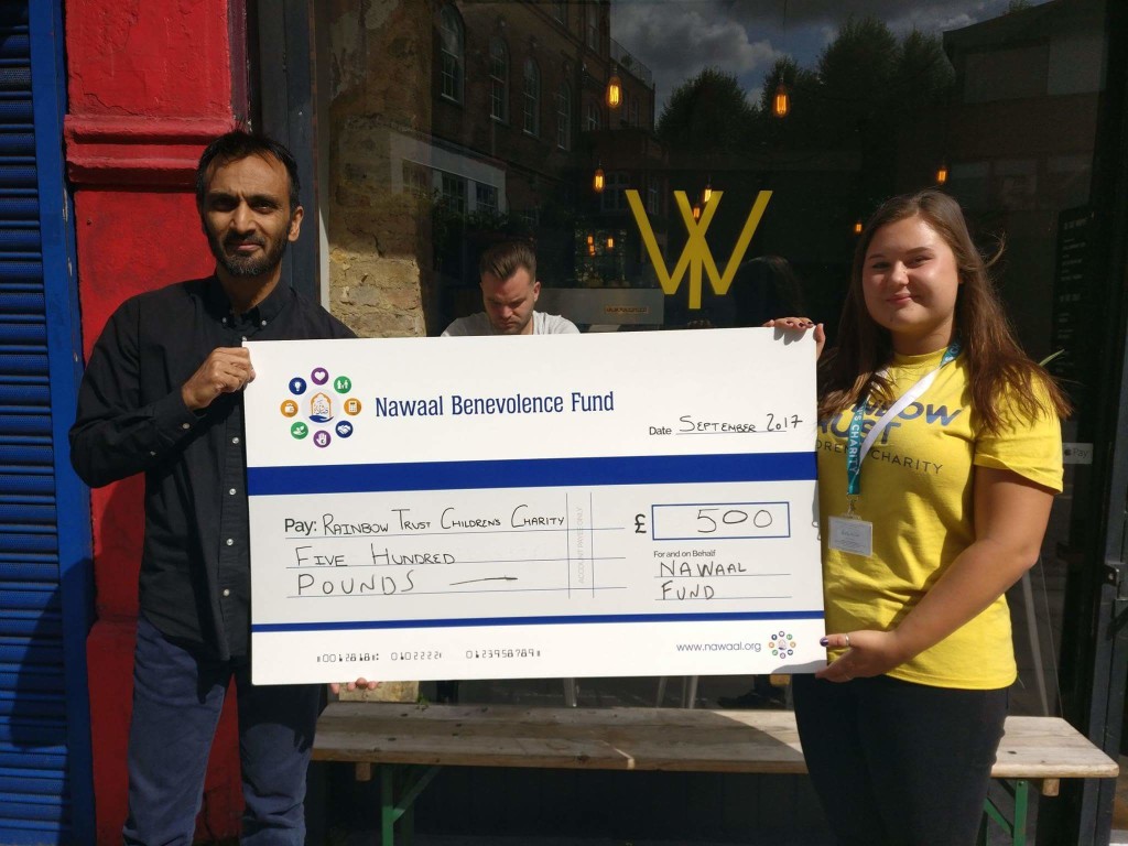 Supporting Rainbow Trust for Children in September 2017 - a local Hackney charity caring for families who have a child with a life threatening or terminal illness. The annual Solly Cup 2017 community sports competition together with the wonderful Chatsworth Road (E5) community raised over £1000 for local charitable causes