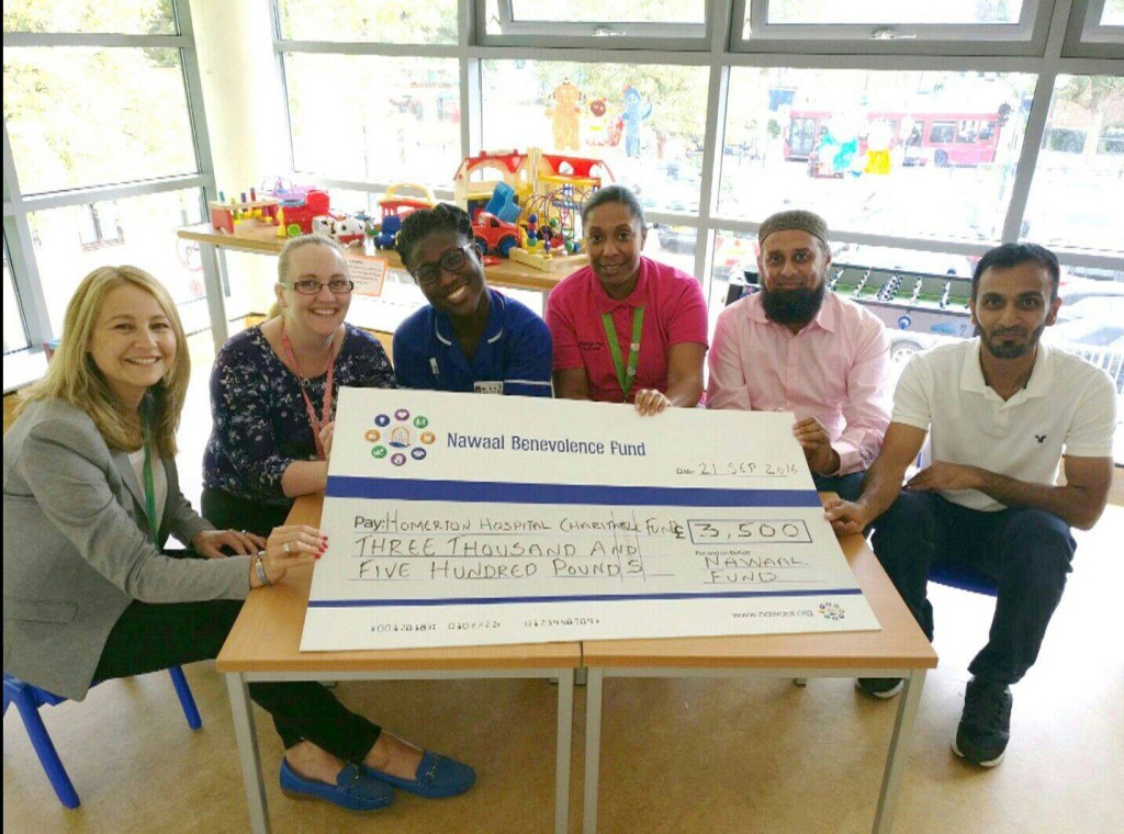 The local Muslim community raised £3.5k during Ramdhan 2016 for Homerton Hospital's children's ward in September 2016